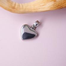Подвеска "Сердце" с натур.перл. 12*16мм нерж. сталь ИВ-1092 никель