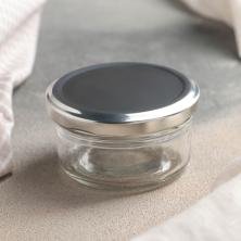 Банка с крышкой  80мл d-7см h-4см "Сильвер" арт.4336517 прозрачный