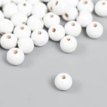 Бусины дерево  8мм арт.7829695 белый (100шт)