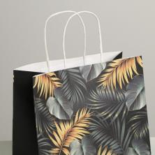 Пакет крафт "Тропики" 25*22*12см арт.4753235 круглая ручка