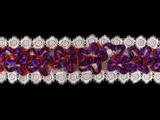 Кружево гипюр  90мм арт.HY-1260-1 сиреневый/красный