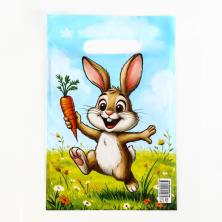 Пакет п/э с вырубной ручкой 30*20см "Зайка и ёжик" 30мкм арт.10933041