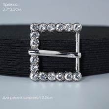 Пряжка металл 37*32/25мм арт.CKB-3385 со стразами