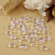 Бусины из чешского стекла "Капля" 4*6мм арт.ИВ-469 прозрачный/АВ (50 бусин)