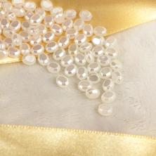 Бусины акрил 4*3,5мм "Жемчуг" арт.ИВ-337 молочный (30шт)