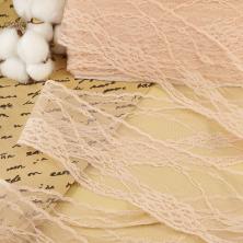 Кружево капрон  90мм арт.LCE-22 бежево-розовый