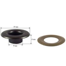 Люверсы №24 d9*19мм h6мм антик (100шт)