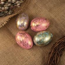 "Яйцо" пенопласт 5,5*4см арт.103124 ассорти золото/поталь (4шт)