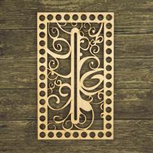 Заготовка для вязаной сумки дерево прямоугольник "Крышка. Узор" 20*15см арт.4815379