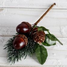 Веточка 15см с шишкой и желудями арт.4306252