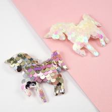 Патч "Единорог" с пайетками 6*6мм арт.ИВ-547 микс