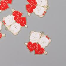 Подвеска "Влюбленные мишки" 28*26мм арт.10715353