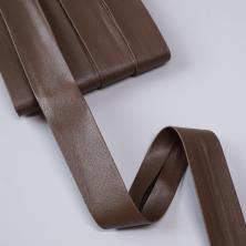 Косая бейка под кожу 25мм арт.ФУ-6226 коричневый