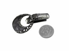 Застежка шубная со стразами арт.1622  т.никель