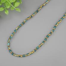 Бусины граненые стекло на нити "Овал" 7*4мм арт.ИВ-281 (50бусин)