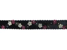 Тесьма с бисером 30мм арт.885 черный