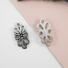 Коннектор "Узор" 20*10мм отв-е d-2мм арт.302-781 серебро