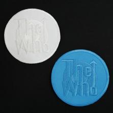 Термоаппликация "THE WHO" 90*90мм арт.13TR36 белый/голубой