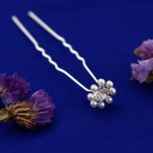 Шпилька для волос "Жемчужная ромашка" 6,5см арт.971193