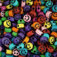 Бусины акрил  7*4мм "Смайлик" арт.3024 ассорти (50гр) (370±5шт)