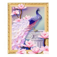 "Павлин 5D" 40*50см арт.0305 LT Картина стразами на подрамнике