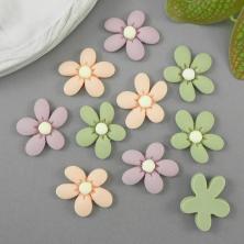 Кабошон "Цветочек" пластик 20*25мм арт.SF-7346 ассорти