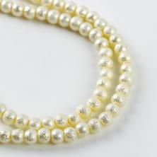 Бусины стекло 6мм 80см арт.10103746 белый (140бусин)