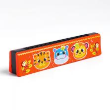 Губная гармошка "Зверята" 13*2см арт.5490015 оранжевый