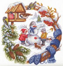 Набор для вышивания мулине PANNA "Зимние забавы" 24*26см арт.D/Д-1347