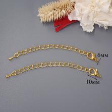 Цепочка удлинитель с карабином 70мм арт.SF-7466 золото