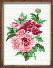 815 "Пионы" Набор для вышивания мулине "Риолис" 20*26см