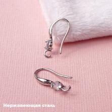 Заготовка для серег нержавеющая сталь 20мм со стразой арт.ИВ-641 никель