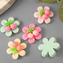 Кабошон "Цветочек" пластик 23*23мм арт.SF-8059 ассорти