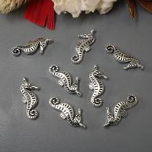 Подвеска "Морской конек" 10*22мм арт.ИВ-708 ант.серебро