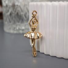 Подвеска "Балерина" двухсторон.14*32мм арт.ИВ-642 золото