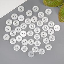 Пуговица арт.ФУ-8455 11мм 18L на 2 прокола белый