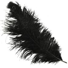 Перо страуса 55-65см черный