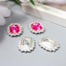 Серединка ювелирная металл 15*20мм арт.7330739 серебро/яр.розовый