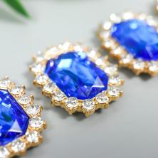 Серединка ювелирная металл 15*20мм арт.7330736 золото/синий