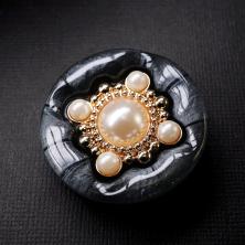 Пуговица шубная арт.D-13 38,0мм 60L с жемчугом