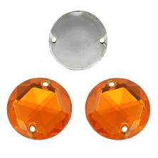 Камни пришивные "Круг" 12мм 30-оранжевый