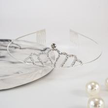 Диадема со стразами 30мм арт.ФУ-11869 серебро