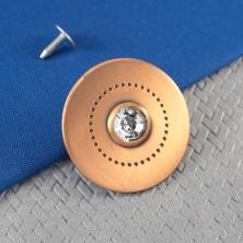 Пуговица джинсовая 35мм со стразами арт.ФУ-0210 медь