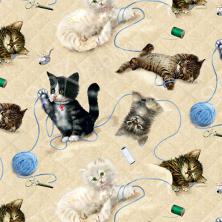 Ткань для пэчворка 60*110см Peppy Krafty Kittens Panel арт.4614