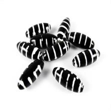 Бусины акрил 32*13мм арт.A-047 черный/белый