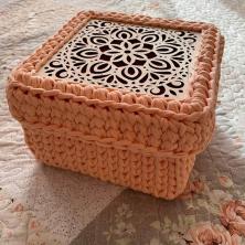 Заготовка для вязания дерево квадрат "Крышка. LOVE" 15*15см арт.6302448