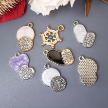 Подвеска "Микс" со стразами эмаль арт.ИВ-812