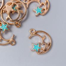 Подвеска "Месяц со звездой" 15*20мм арт.7356034 золото