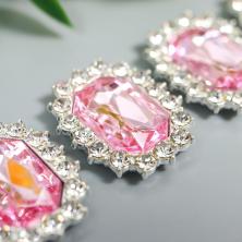 Серединка ювелирная металл 15*20мм арт.7330735 серебро/розовый