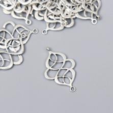 Коннектор "Узор" 27*17мм отв-е 1мм арт.7006341 серебро